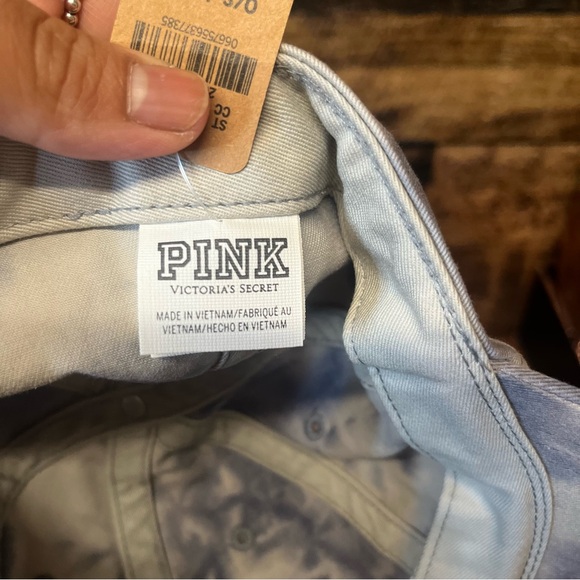 Victoria's Secret Hat Cap Tye Dye Blue Gray Womens Baseball Hat VS Pink NEW - Picture 5 of 7